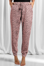 Full Size Leopard Drawstring Pocketed Pants