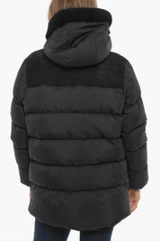 UGG Quilted SHASTA Down Jacket with Nabuk Insert and Real Fur De