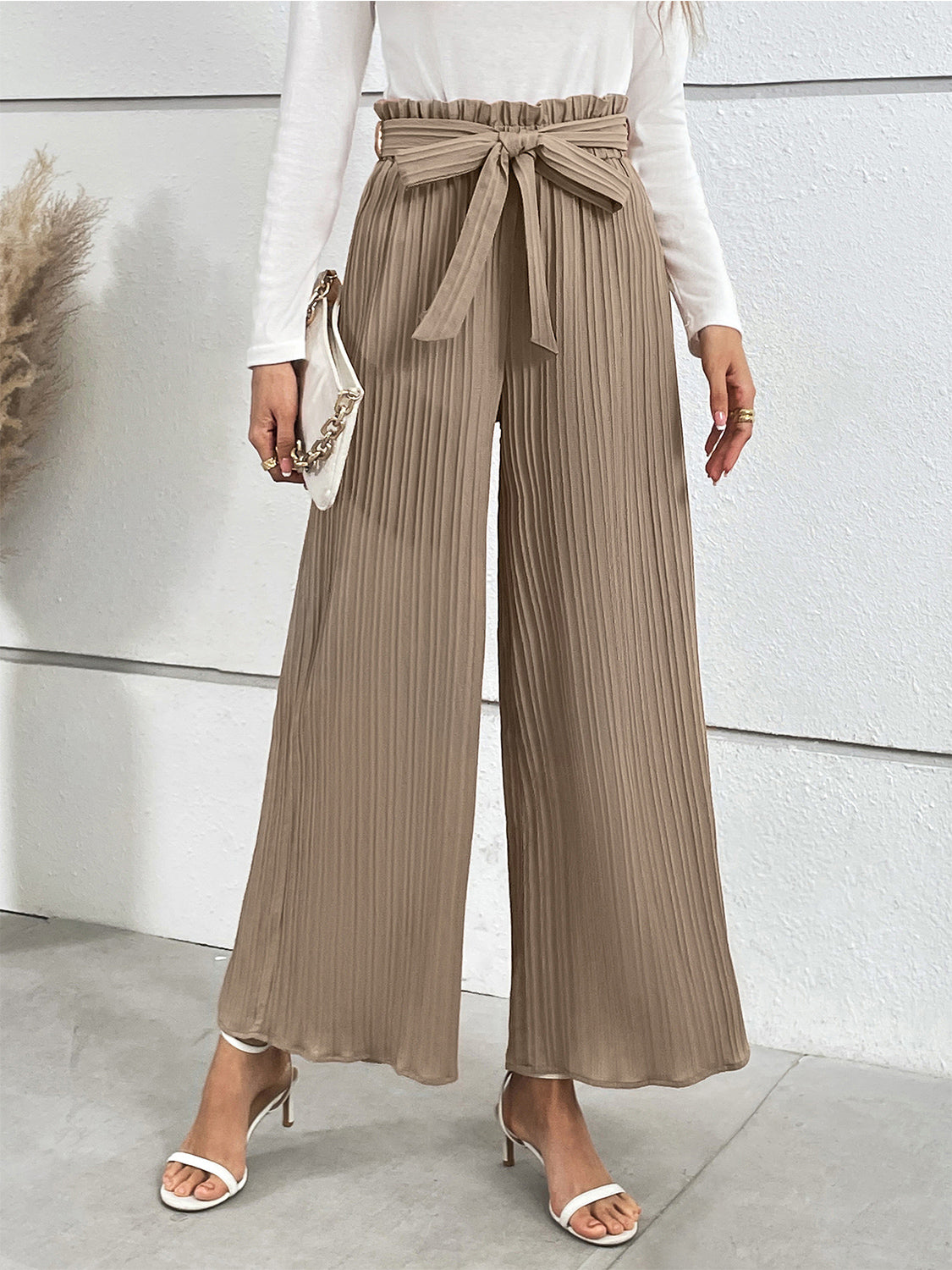 Honey Tied Wide Leg Long Pants