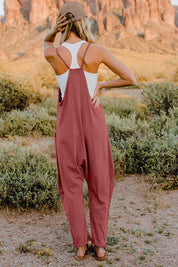 Double Take Full Size V-Neck Sleeveless Jumpsuit with Pockets