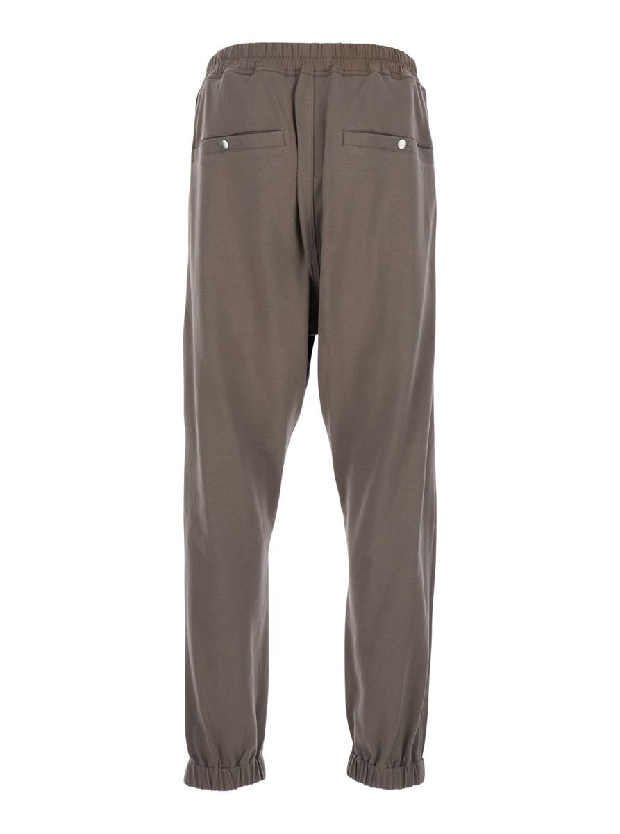 'Tecuatl' Grey Pants With Elastic Waist With Drawstring And Zip At The Ankles In Cotton Man