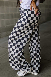 Checkered Wide Leg Pants