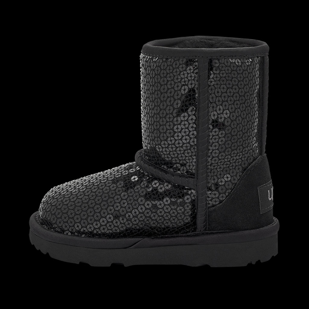 Black Classic Sequin Toddler Winter Boots