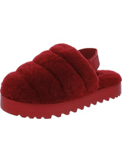 Super Fluff Womens Shearling Cozy Slingback Slippers