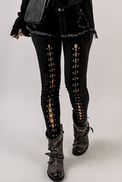 Grommet Lace Up Leggings