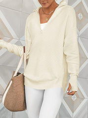 Half Zip Long Sleeve Knit Top