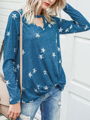 Cutout Round Neck Long Sleeve T-Shirt