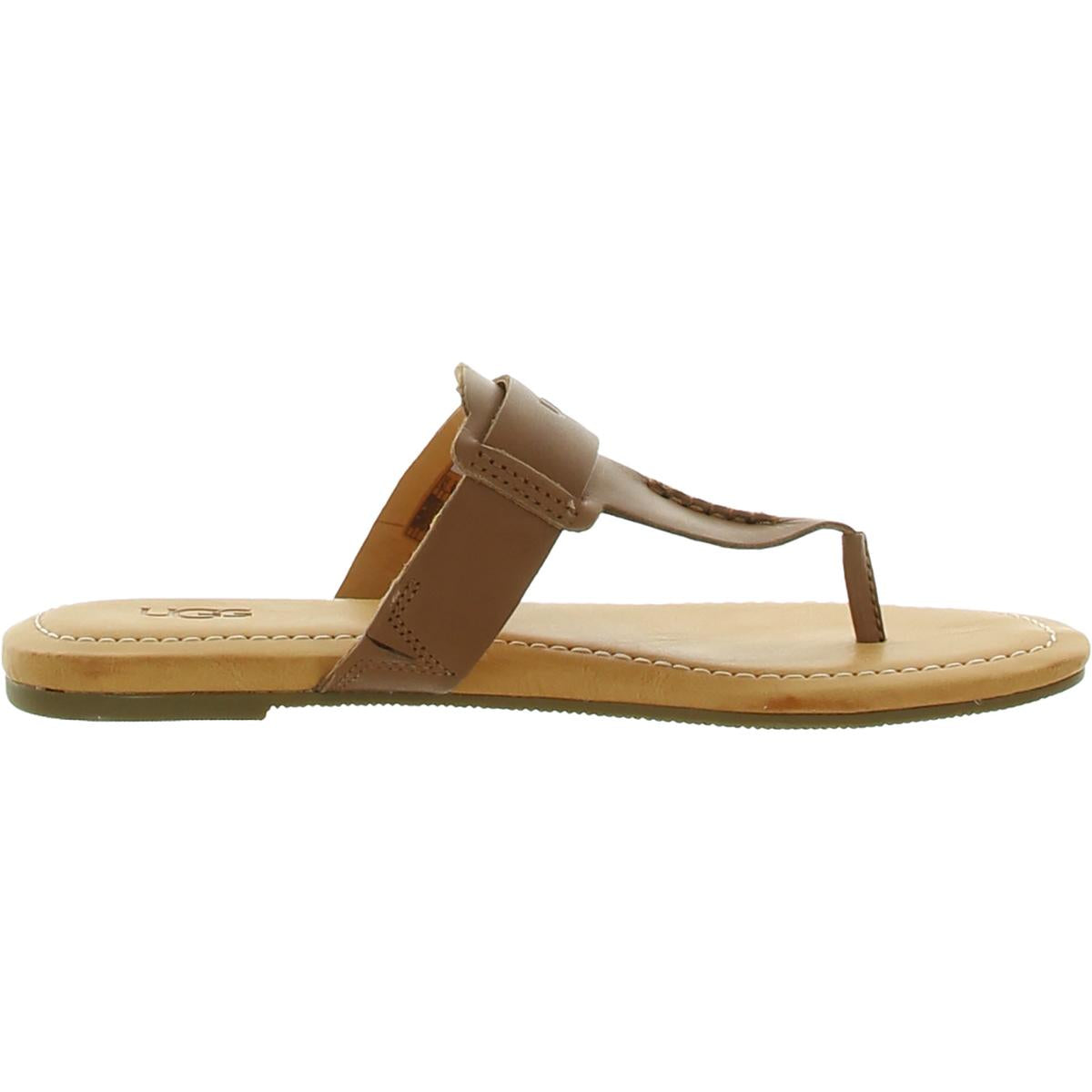 Gaila Womens Leather Thong Slide Sandals