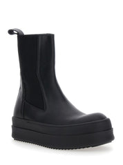 'Mega Bumper' Black Boots With Chunky Sole In Leather Woman