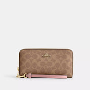 Coach Outlet Long Zip Around Wallet In Signature Canvas