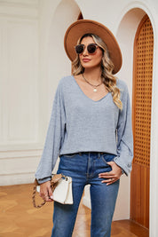 V-Neck Long Sleeve Top