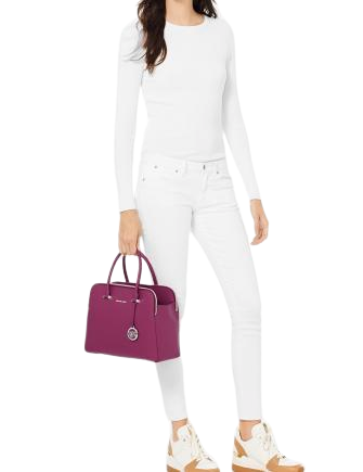 Michael Michael Kors Houston Double Zip Crossgrain Leather Satchel