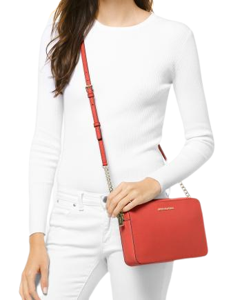 Michael Michael Kors Jet Set East West Crossgrain Leather Crossbody