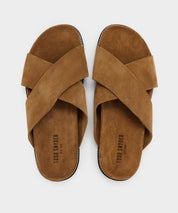 Nomad Suede Crossover Sandal in Tobacco