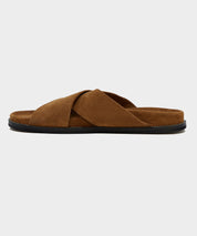 Nomad Suede Crossover Sandal in Tobacco