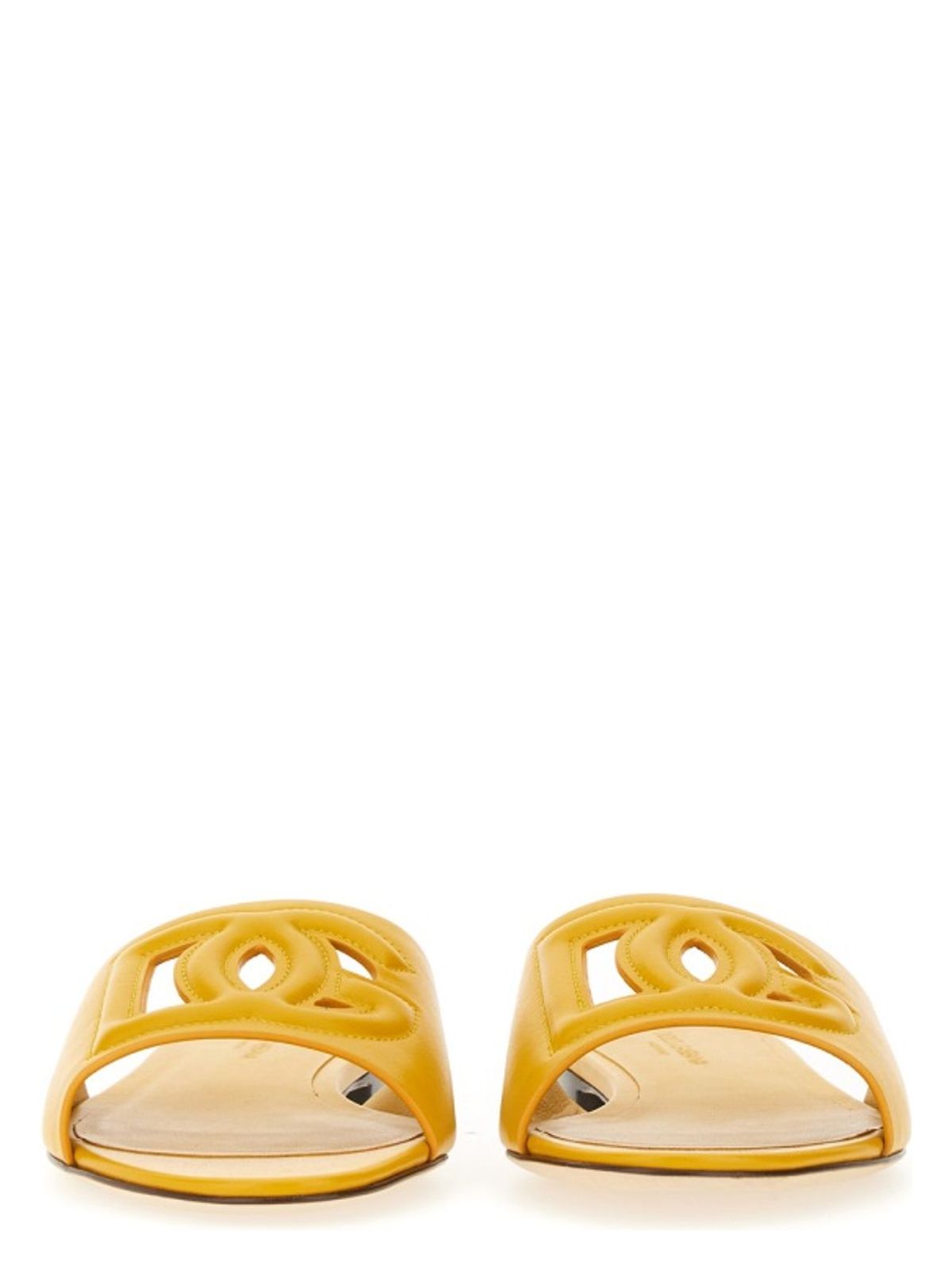 DG LOGO LEATHER SANDALS