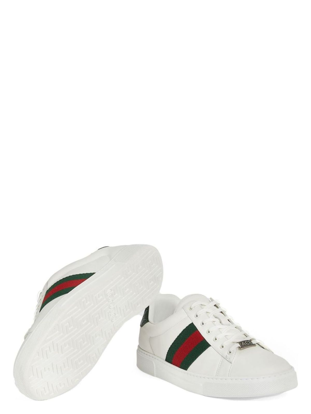 ACE WHITE/GREEN LEATHER LOW TRAINER