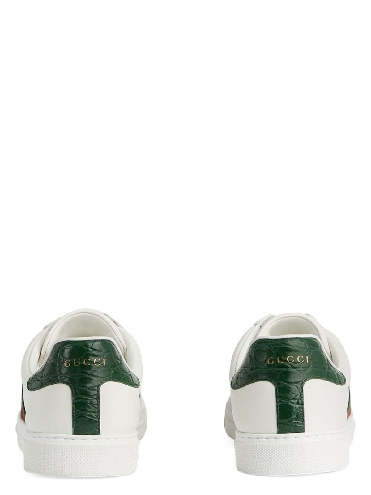 ACE WHITE/GREEN LEATHER LOW TRAINER