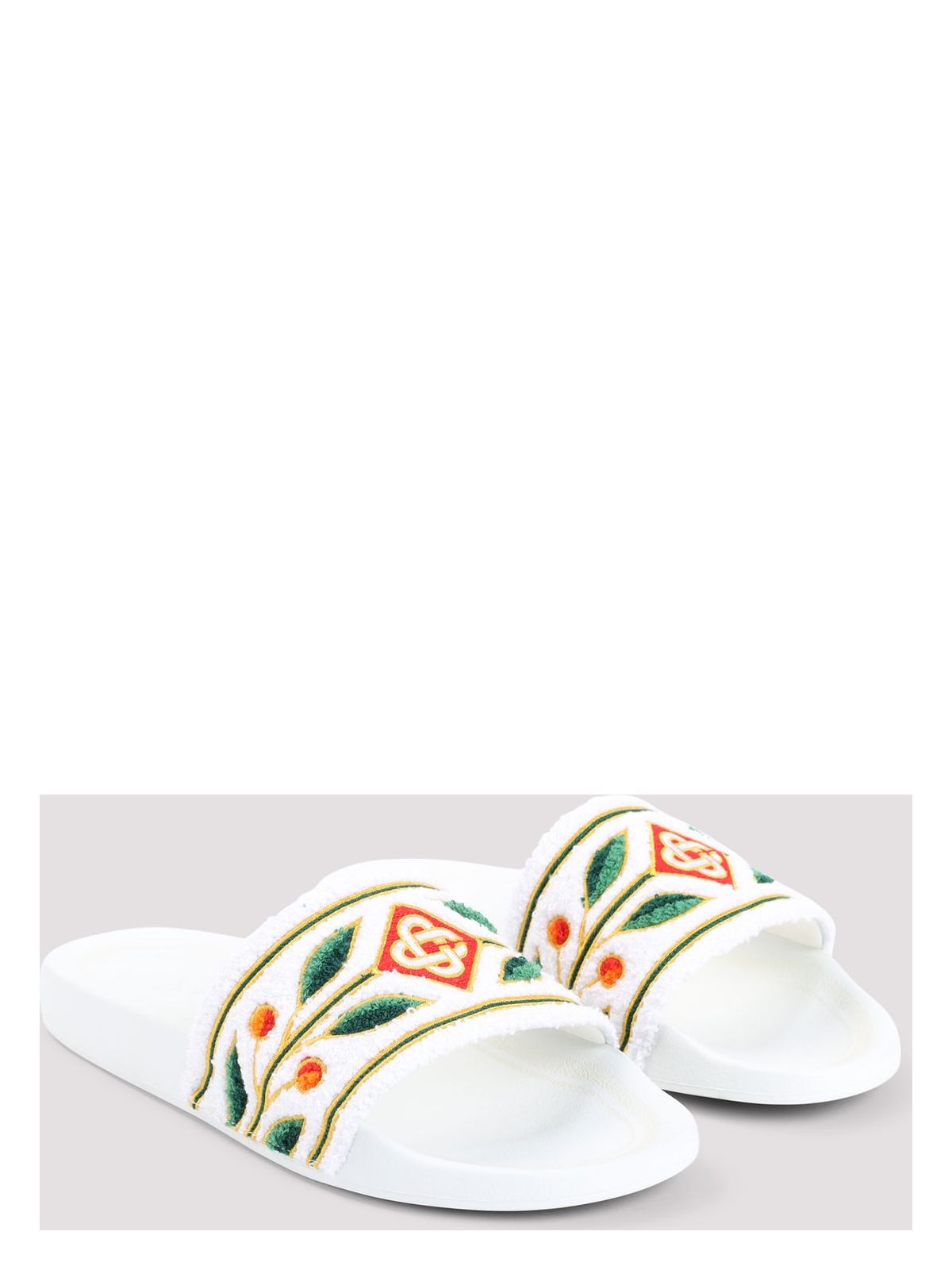 EMBROIDERED TERRY SANDALS