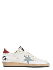 BALL STAR SNEAKERS IN NAPPA LEATHER WITH GRAY LEATHER STAR AND RED LEATHER HEEL TAB