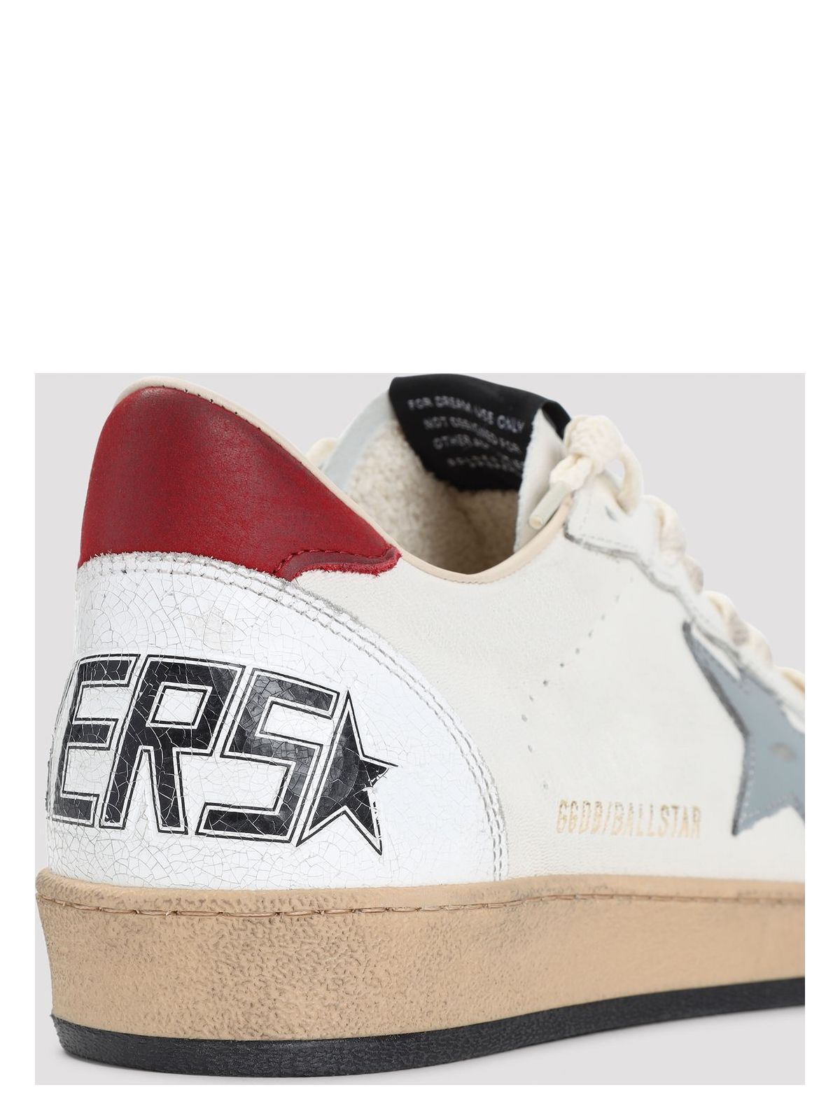 BALL STAR SNEAKERS IN NAPPA LEATHER WITH GRAY LEATHER STAR AND RED LEATHER HEEL TAB