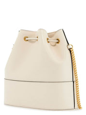 VLOGO IVORY LEATHER BUCKET BAG