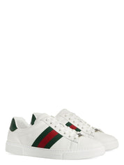 ACE WHITE/GREEN LEATHER LOW TRAINER