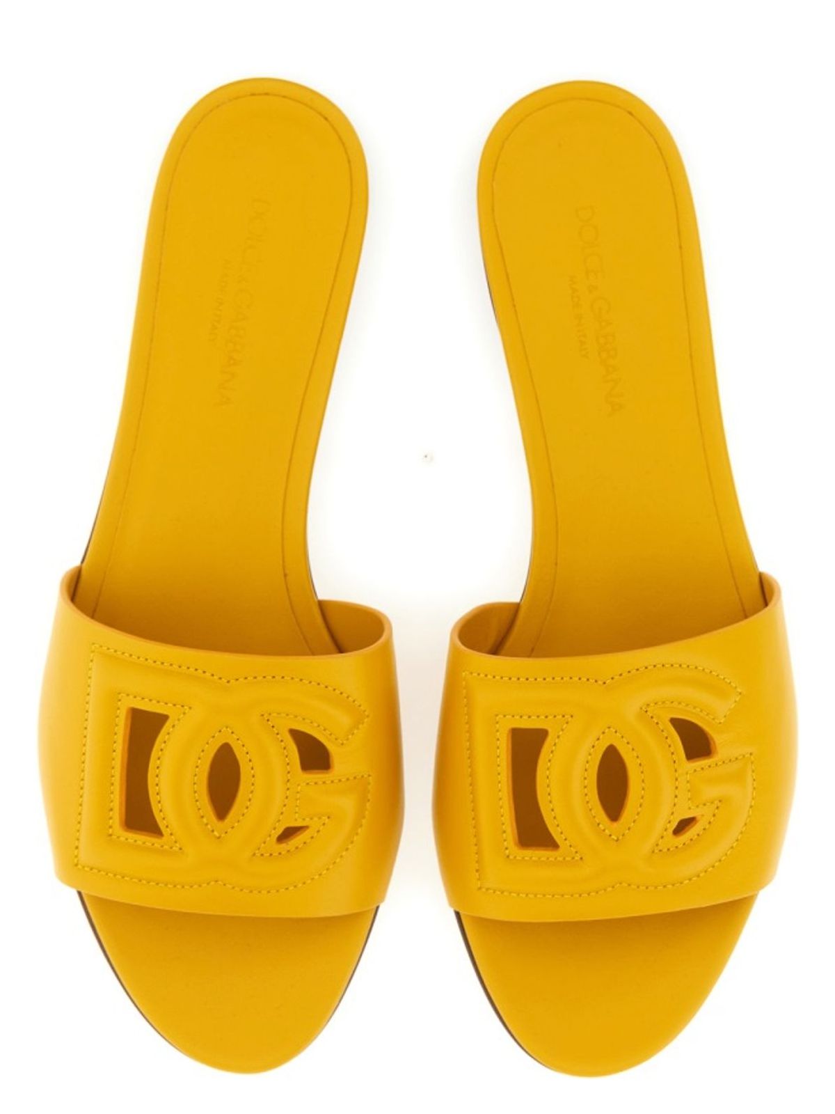 DG LOGO LEATHER SANDALS