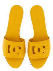 DG LOGO LEATHER SANDALS