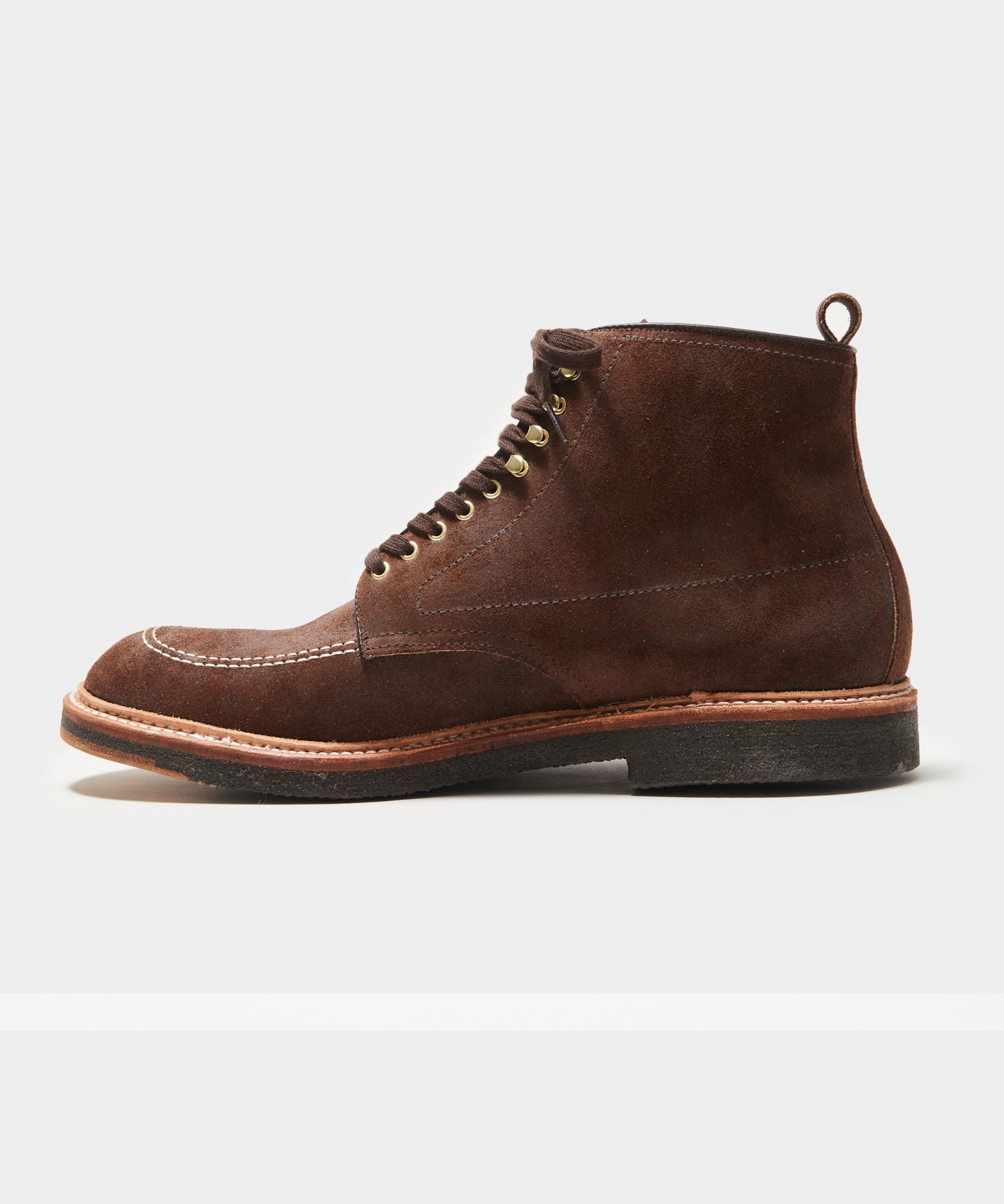 Todd Snyder x Alden Indy Boot in Tobacco Reverse Chamois Leather