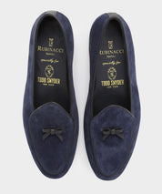 Todd Snyder x Rubinacci Belgian Suede Loafer in Navy