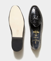 Todd Snyder x Rubinacci Marphy Loafer in Black Croc Leather