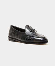 Todd Snyder x Rubinacci Marphy Loafer in Black Croc Leather