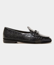 Todd Snyder x Rubinacci Marphy Loafer in Black Croc Leather