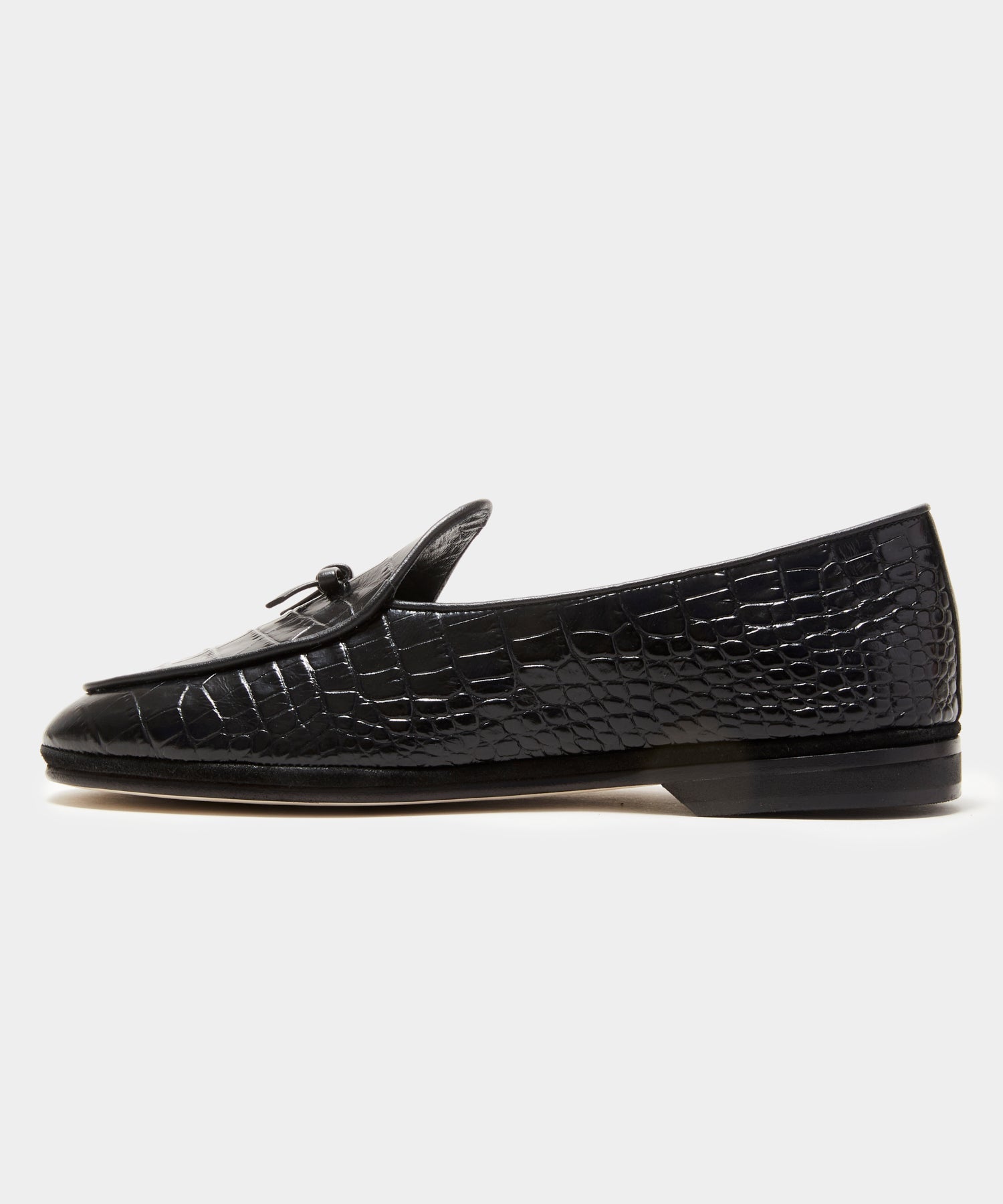 Todd Snyder x Rubinacci Marphy Loafer in Black Croc Leather