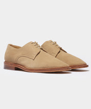 Todd Snyder x Sanders Archie Unconstructed Lace-up Derby in Milkshake Suede