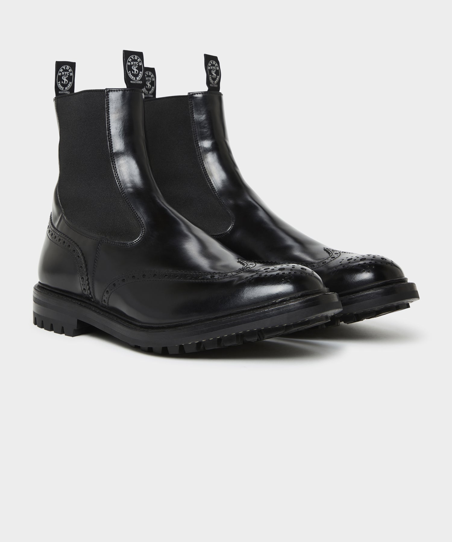 Todd Snyder x Tricker's Henry Wing Cap Chelsea Boot in Black