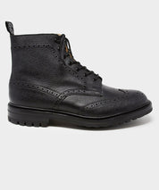 Todd Snyder x Tricker's Scotch Grain Leather Stow Boot In Black