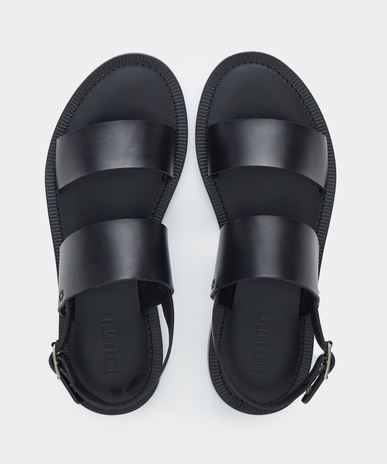 Tuscan Leather Double Strap Sandal in Black