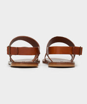 Tuscan Leather Double Strap Sandal in Warm Cognac