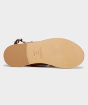 Tuscan Leather Double Strap Sandal in Warm Cognac